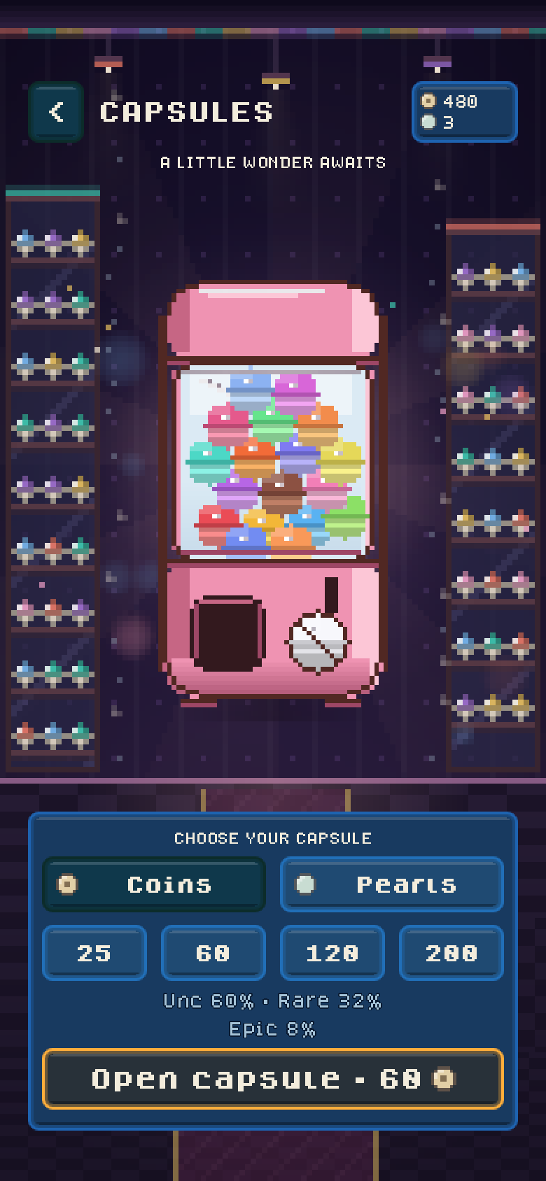 Capsules screen in Tankt